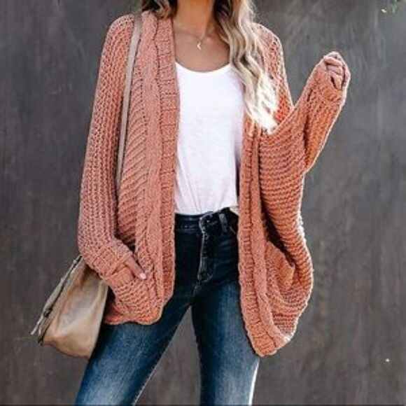 New Knitted Open Front Cardigan - Picture 3 of 5